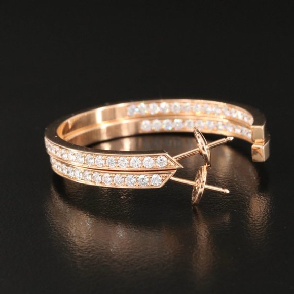 Cartier 18K 2.25 CTW Diamond Inside-Out Hoop Earrings - Picture 7 of 9